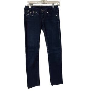 True Religion Blue Billy Dark Wash Boot Cut Denim Jeans Women SZ 25